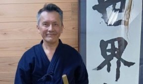 ishikawa sensei in blue keiko gi