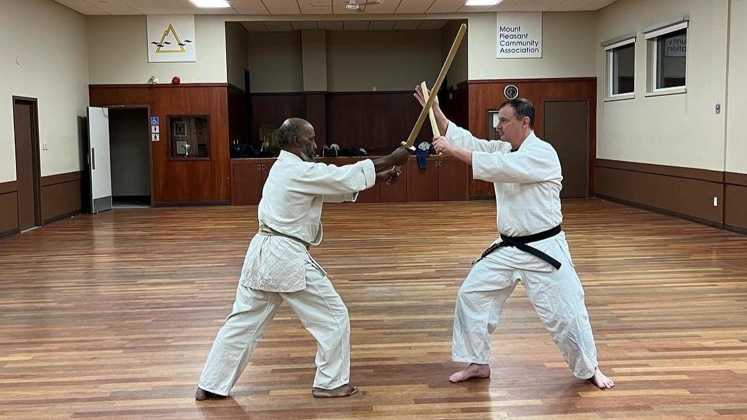 practice of kenjutsu with short and long sword